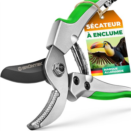 GRÜNTEK Sécateur de Jardin Petit à Enclume 195mm. Sécateur Rosieres Fleurs Plantes pour petites mains