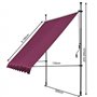 Quick Star Store de Balcon à Pince - 300 x 130 cm - Bordeaux - Protection Solaire - Toit de terrasse - Hauteur réglable de 200 à