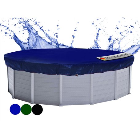 QUICK STAR Couverture de Piscine d'hiver Ronde 200g / m² pour Piscine de Taille 320-366 cm Dimension bâche ø 420 cm Bleu