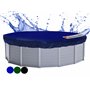 QUICK STAR Couverture de Piscine d'hiver Ronde 200g / m² pour Piscine de Taille 320-366 cm Dimension bâche ø 420 cm Bleu