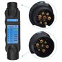 Navaris Testeur Éclairage de Remorque - Kit Testeur Circuit de Remorque 9V à LEDs - avec 2X Adaptateur Prises 7 et 13 Broches -