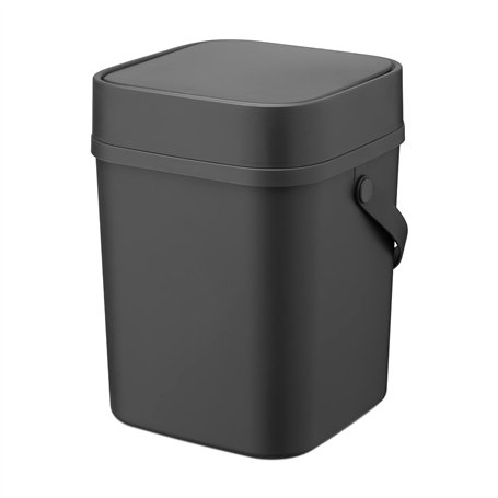 Navaris Poubelle Salle de Bain 12 L - Poubelle avec Couvercle à Pression et poignée 31