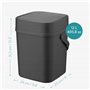 Navaris Poubelle Salle de Bain 12 L - Poubelle avec Couvercle à Pression et poignée 31,3 x 24 x 23 cm pour cosmétique Salle de B