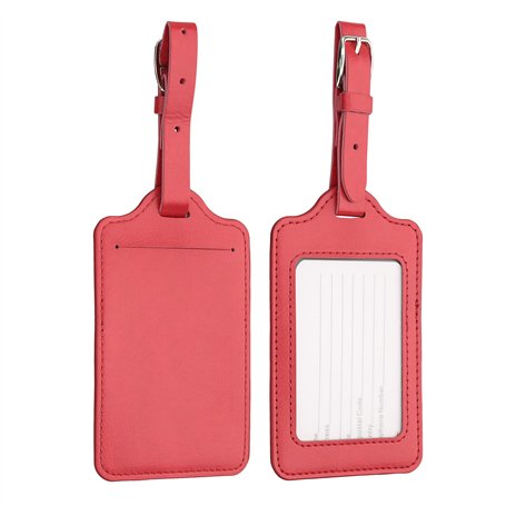 kwmobile 2X Étiquette Bagage pour Valise - Lot 2X Tag Porte-étiquette pour Valise et Sac de Voyage avec Carte nom adresse numéro