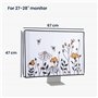kwmobile Housse écran Ordinateur Compatible avec 27-28" Moniteur - Protection d'écran PC - Noir-Orange-Blanc