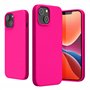 kwmobile Housse Compatible avec Apple iPhone 14 Coque - Coque de téléphone Fine avec Finition Douce - Rose Fluo
