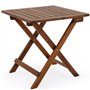 Deuba Table Basse Pliante en Bois d'acacia 46x46cm Table d'appoint Pliable pour Jardin terrasse Intérieur extérieur