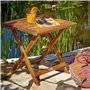 Deuba Table Basse Pliante en Bois d'acacia 46x46cm Table d'appoint Pliable pour Jardin terrasse Intérieur extérieur
