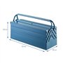 Boîte à outils vide bleu grand 5 compartiments caisse à outils mallette à outils coffre de rangement outillage 53x20x20cm garage