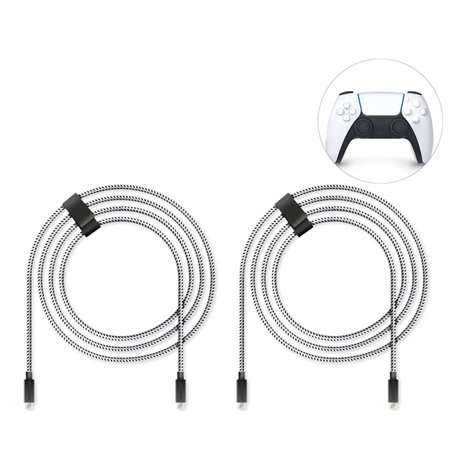 Lioncast pour PS5 4m 2x câbles de charge rapide pour Sony PlayStation 5 | Câble de la manette Ps5 pour manette Dualsense | Câble