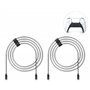 Lioncast pour PS5 4m 2x câbles de charge rapide pour Sony PlayStation 5 | Câble de la manette Ps5 pour manette Dualsense | Câble