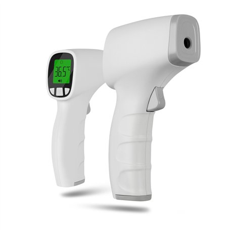 Pulox JPD-FR202 Thermomètre infrarouge frontal et de surface sans contact pour bébés et adultes - Affichage LCD