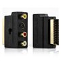 deleyCON Adaptateur Péritel vers 3X RCA in Out + Adaptateur S-Vidéo S-VHS AV Audio Vidéo