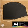 OfficeTree 100 Feuilles de papier en noir - enfants Papier DIN A4 pour bricoler et construire - 130 g/m²