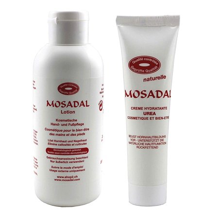 Mosadal Kit de soin cosmétique pour les mains et les pieds - 2 pièces - Composé de 1 lotion Mosadal 250 ml et 1 crème hydratante