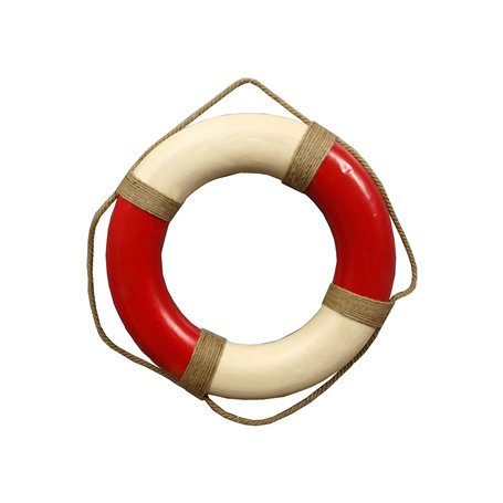 Bouée de sauvetage 50 cm rouge/beige de style antique