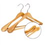 logei® 5 pièces. Cintres en bois avec barre pantalon antidérapante Qualité naturelle (5 pièces cintre avec larges bords pour les