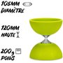Diabolo Freizeitsport - Diabolo Set de Jonglage Basic - Vert Clair - Baguettes en Aluminium - Ficelle de Remplacement Supplement