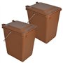 Sulo BIOABFALL Lot de 2 Récipients pour Déchets de Cuisine et de Jardin Marron 10 l