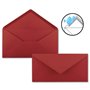 Lot de 25 enveloppes à lettre - Rouge foncé - DIN long - 110 x 220 mm (11 x 22 cm) - Fermeture humide sans fenêtre - Idéal pour 