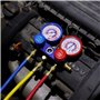 CCLIFE Recharge Climatisation Voiture，Manometre Climatisation Kit de Remplissage Gaz Clim Auto R134a Manifold Frigoriste R12 R22