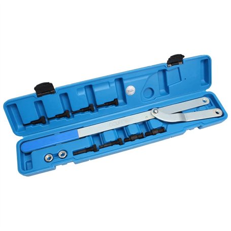 CCLIFE Clé pour arbre à cames universelle avec adaptateurs - Clé de blocage arbre à came | vilebrequin | poulie | pompe d' injec