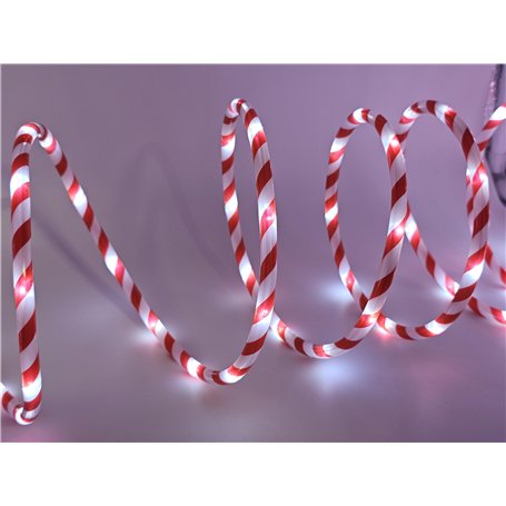 Bambelaa! Guirlande lumineuse à LED en forme de canne à sucre d'orge - Guirlande lumineuse d'extérieur - Tuyau lumineux de Noël