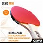 GEWO Mini Raquette de Tennis de Table avec poignée réduite et Lame de Raquette pour s'amuser – Raquette complète légère avec rev