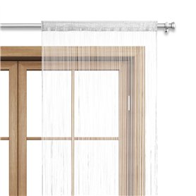 Rideau à Fils Rideau de Porte Fils 90x245 cm Blanc - Passage de Tringle oekoTex raccourcissable Lavable uni Unicolore dans de No Rideau à Fils Rideau de Porte Fils 90x245 cm Blanc - Passage de Tringle oekoTex raccourcissable Lavable uni Unicolore dans de No