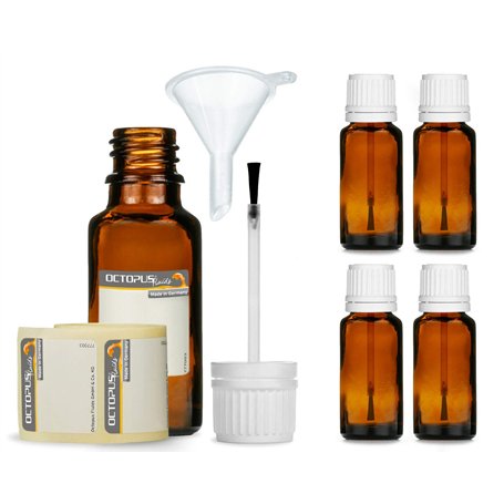 Octopus 5 flacons à Pinceau de 20 ML avec Pinceau monté