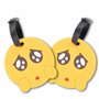Lot de 2 étiquettes de bagage en PVC avec nom et adresses Smiley V1