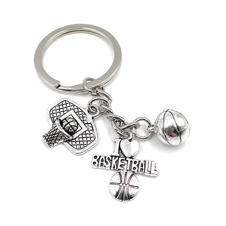 Onwomania - "Panier d'accessoires de Basket-Ball Porte-clés - Porte-Bonheur en métal idéal comme Cadeau