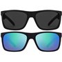 La Optica B.L.M. Lunettes de soleil UV400 pour homme - Lot de 1/2, Lot de 2 lunettes noires mates (verres : 1 gris, 1 vert miroi