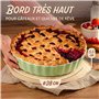 Plat à Tarte en Céramique - ø 28 cm - Avec Revêtement Anti-adhésif - Résistant aux Coupures - Facile à Nettoyer