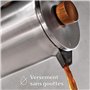 Cosumy Cafetière à Piston Inox 1l pour 5 Tasses - Double Paroi Isolante - Garde le café chaud - Acier Inoxydable et Bois de chên