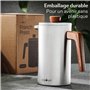 Cosumy Cafetière à Piston Inox 1l pour 5 Tasses - Double Paroi Isolante - Garde le café chaud - Acier Inoxydable et Bois de chên