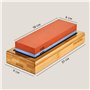 Praknu Pierre a Aiguiser 1000/6000 - Pierre à Affûter pour Couteaux avec Base Antidérapante en silicone et bambou - Convient aux