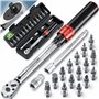 Monzana® Clé dynamométrique 1/4' 1-25 NM ±3% 18 pièces acier CV extension boîte de rangement vélo moto set complet clé de serrag