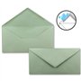 Lot de 50 enveloppes à lettre - Eucalyptus (vert) - DIN long - 110 x 220 mm (11 x 22 cm) - Fermeture humide sans fenêtre - Idéal