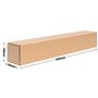 verpacking 25 tubes carton carrés 64 x 11 x 11 cm