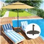 Outsunny Pied de parasol en béton avec roulette, support de parasol rond, poids de parasol, support pour parasol de 34/38/48 mm 