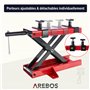 Arebos Cric de Moto 500 kg Pont Élévateur pour Motos Plate-Forme Élévatrice Bloc de Montage | Régable de 95-375 mm | Rouge - Noi