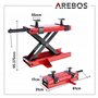 Arebos Cric de Moto 500 kg Pont Élévateur pour Motos Plate-Forme Élévatrice Bloc de Montage | Régable de 95-375 mm | Rouge - Noi