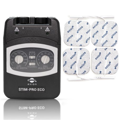 Appareil TENS 2 canaux STIM PRO ECO - Appareil TENS manuel compact et puissant pour la thérapie de la douleur avec 4 électrodes