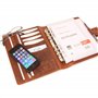 ALMADIH agenda personnel A5 en cuir avec mécanisme + calendrier 2025 marron deluxe – Portefolio Porte documents Agenda personnel