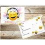 Edition Colibri (10701 FR Invitations Smiley en Français FAISONS LA FêTE lot de 10 cartes d‘invitation rigolotes Smiley-/Émoticô