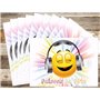 Edition Colibri (10701 FR Invitations Smiley en Français FAISONS LA FêTE lot de 10 cartes d‘invitation rigolotes Smiley-/Émoticô