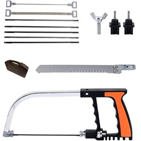 Kit de scie à métaux 12 en 1 - Scie à main multifonction pour camping et extérieur - Mini scie à fil universelle avec valise - S