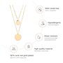 Happiness Boutique Femmes Collier Cercle Multi Rangs Plaqué Or | Collier Délicat à Deux Chaînes et 2 Pendentifs Disque Rond