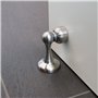 Stoppwerk Butoir de porte magnétique MS011 en aspect acier inoxydable - Butée de porte avec matériel de fixation au sol et au mu